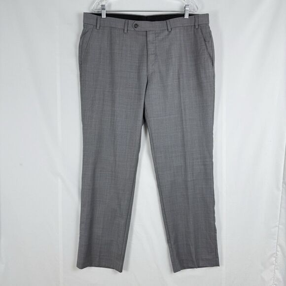 Michael Kors Mens Classic fit Wool Dress Pants 38w/30L Grey Solid NaturalStretch - Picture 2 of 16